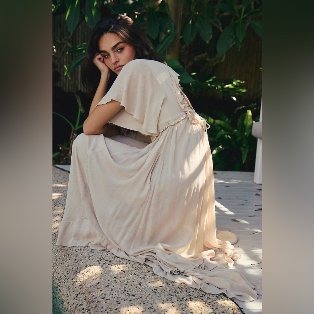 New‎ Free People Free-est Malta Maxi Dress Color French Oak Size M